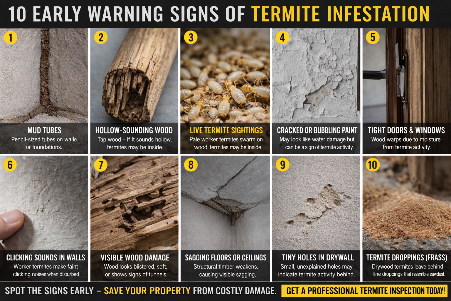10 Early Warning Signs of Termite Infestation (Don’t Ignore These!)